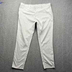 Zara Chino Pants Mens 36x29 Light Gray Slim Fit Stretch Casual Trousers